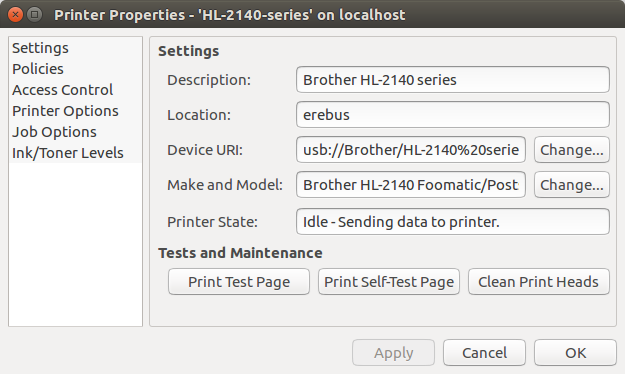 brother hl 2140 printer driver